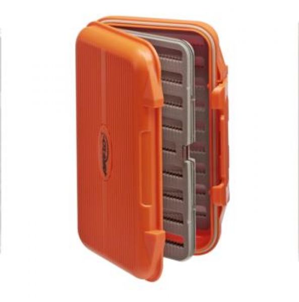 Airflo Aqua-Tec Fly Box - Orange. Slit Foam Swing Leaf • Anglers Lodge