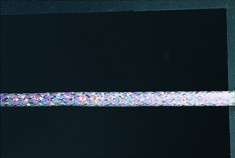Mylar Piping - Lazer Holographic Silver. Reduced